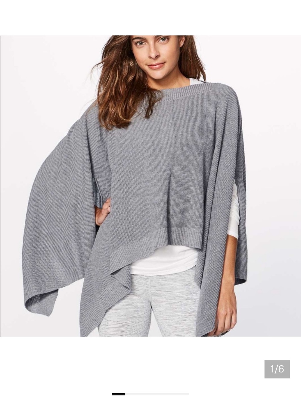 lululemon Forward Flow Gray Knit Cape - One Size